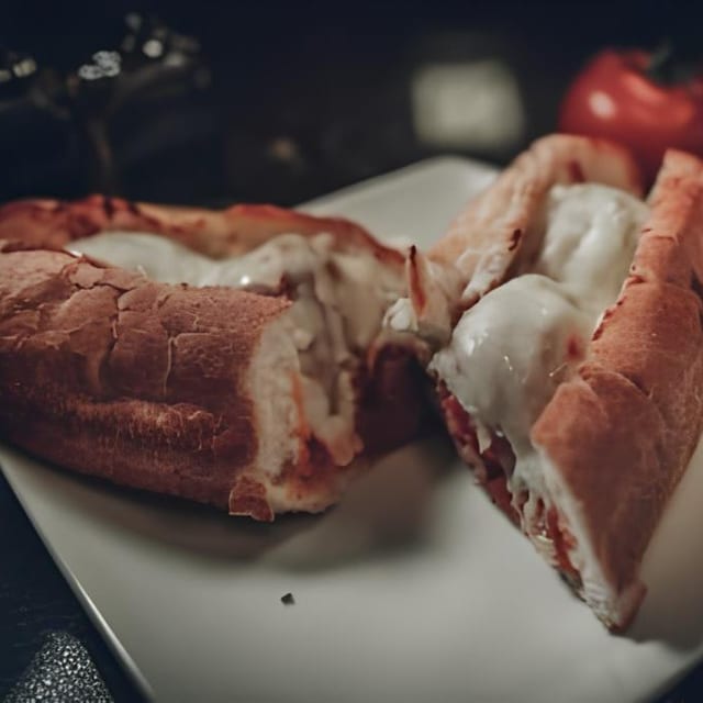 Meatball Parmigiana Sub.