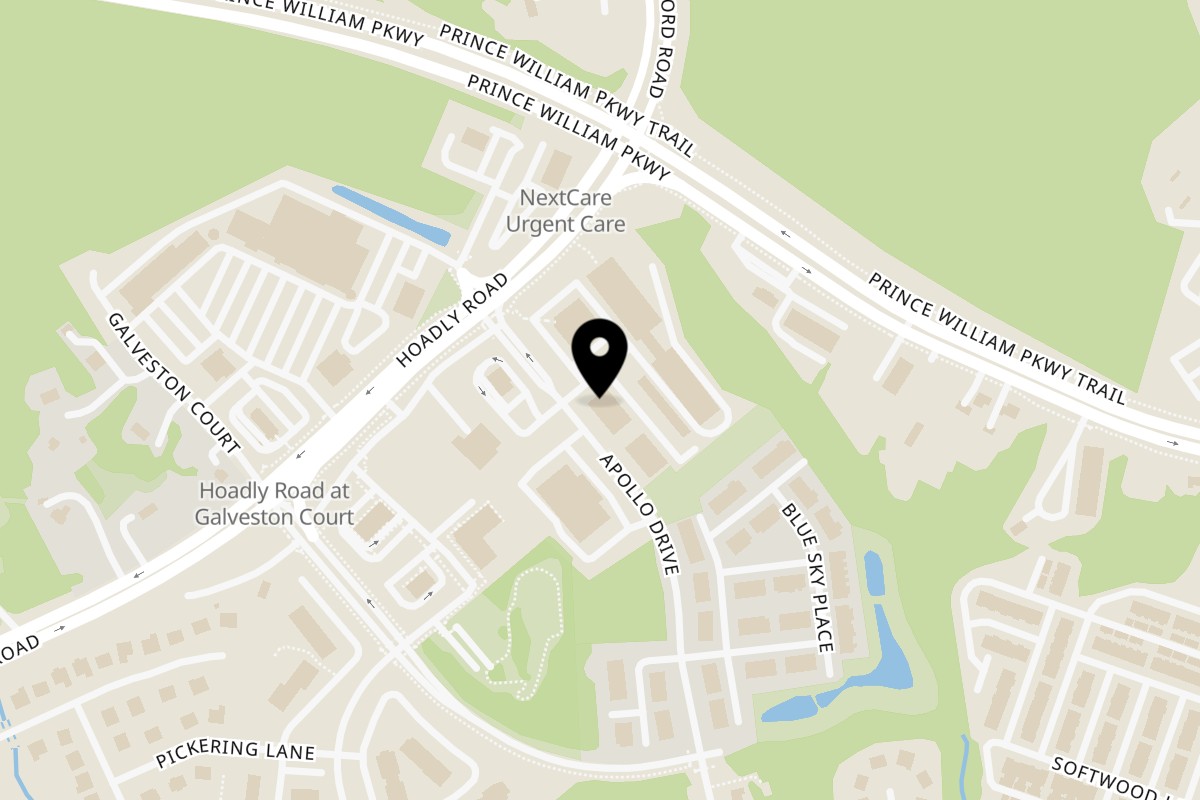 Map showing the location of La Porchetta Kitchen on 12753 Apollo Dr in Dale City